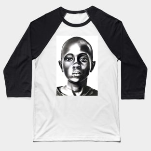 charcoal portrait of a black boy Baseball T-Shirt